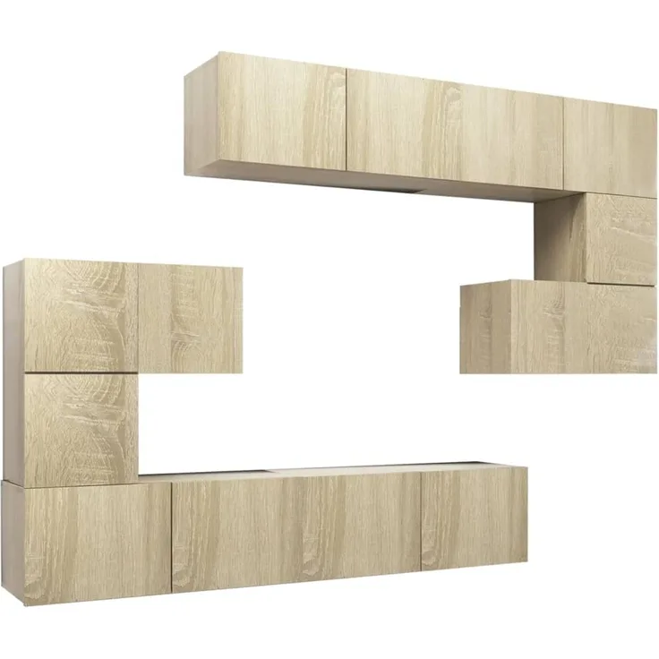 vidaXL 8-tlg. TV-Schrank-Set Sonoma-Eiche Spanplatte [3079038]