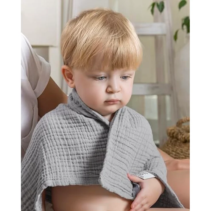 Laynenburg Spucktuch Baby 10er-Set in 30x50cm aus extra weichem Musselin - 100% Baumwolle, Musselin-tücher als Mulltücher, Mullwindeln oder Stoffwindeln – Bild 5