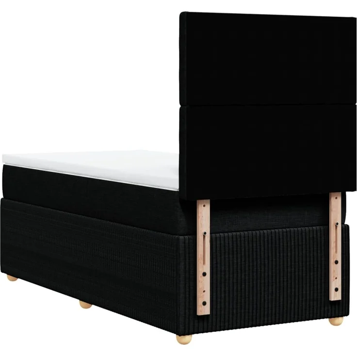 vidaXL Boxspringbett mit Matratze Schwarz 100x200 cm Stoff 3294283 – Bild 8