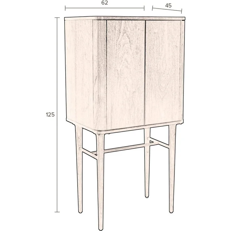 DutchBone Schrank Morrison mit Walnussfurnier und Massivholz Braun 62x45x125 cm – Bild 10