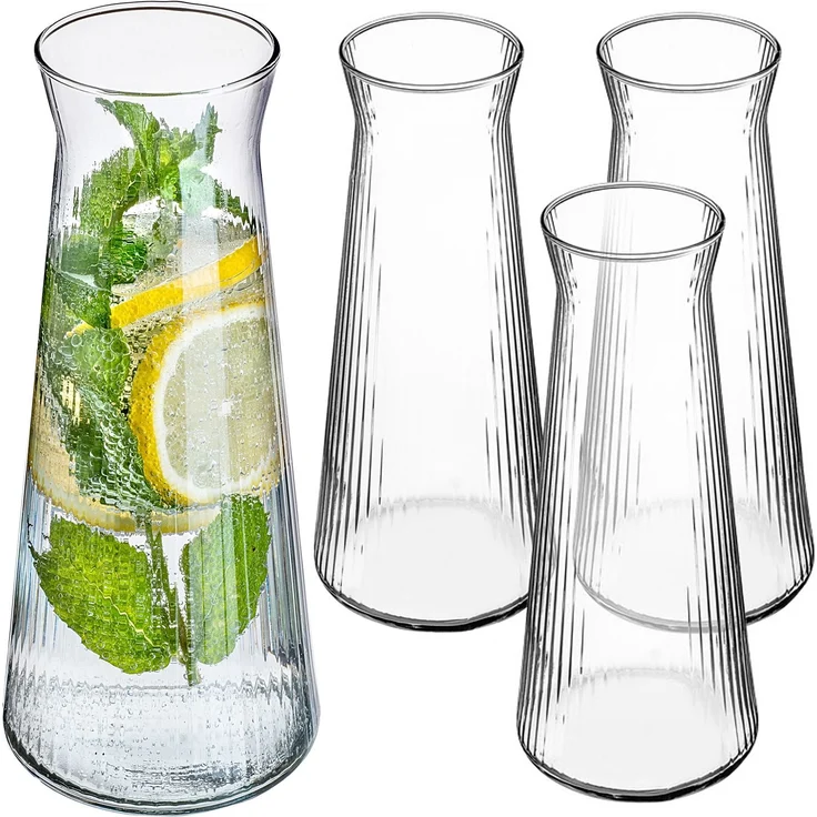 KADAX Glaskaraffe, Wasserkaraffe aus Glas, Spülmaschinenfeste Getränkekaraffe – Bild 4