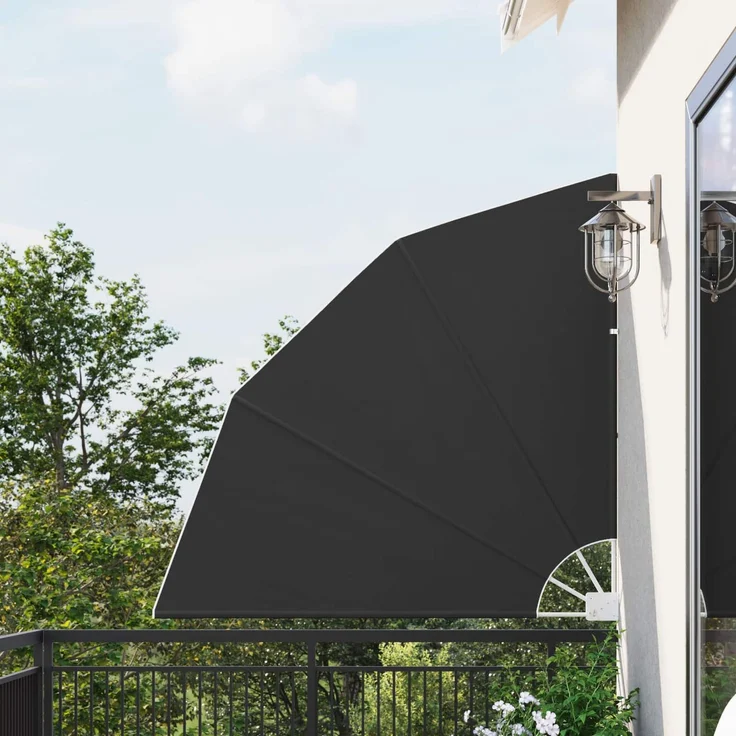 vidaXL Balkon Sichtschutz Rechteckig 140 x 140 cm Polyester Schwarz 42000926 – Bild 1