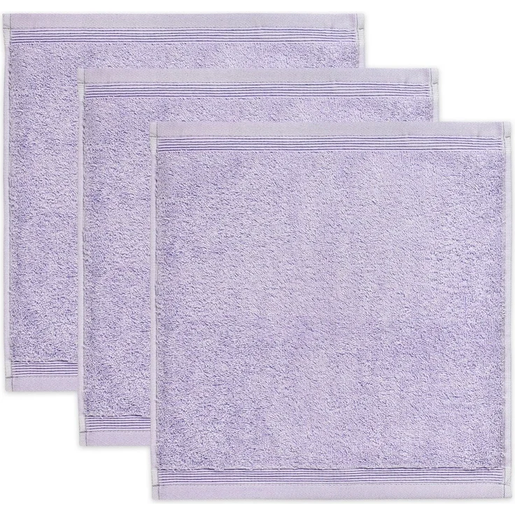 Möve Superwuschel Seiftuch 30x30 cm aus 100% Baumwolle, Lilac 3er Set – Bild 1