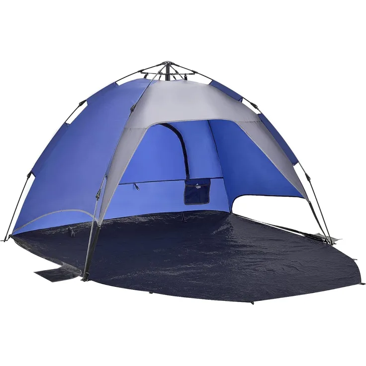 Strandmuschel Mullsjö Pop Up Strandzelt 215x135x140cm Blau [pro. tec]
