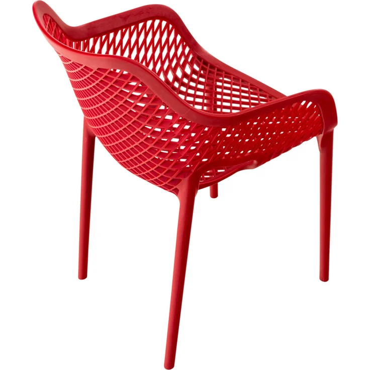 CLP Gartenstuhl Air XL 2er Set - Modernes Design, Kunststoff, Wetterfest, Stapelbar,rot – Bild 6
