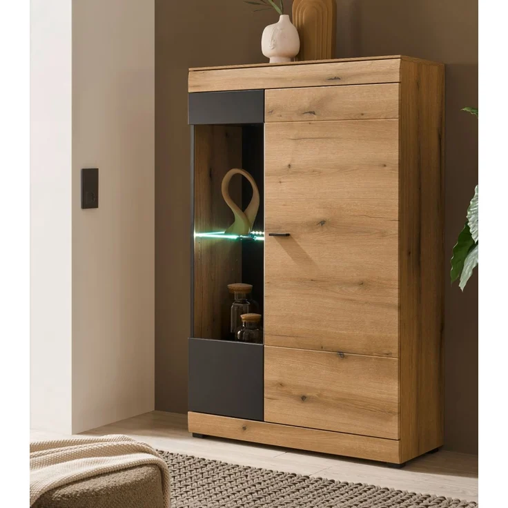 Vitrine Assina in Eiche und grau 90 x 141 cm – Bild 6