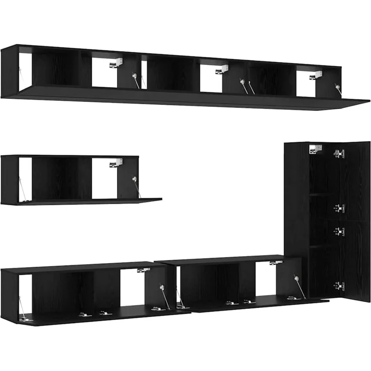 vidaXL TV Cabinet Set 7 stk. 30,5 x 30 x 110 cm Schwarz Eichen-Optik 3332588 – Bild 5
