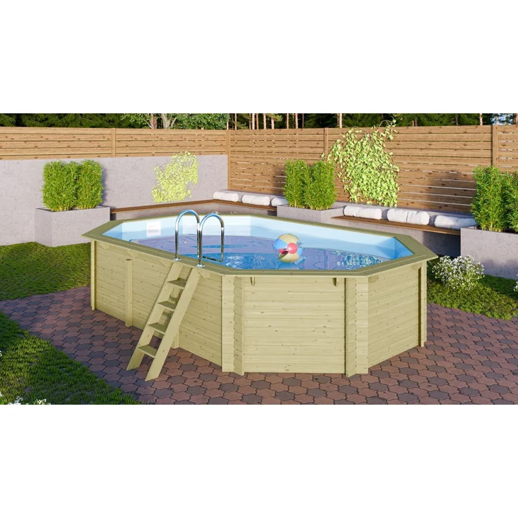 Karibu Pool Modell 4A Classic 400x611 cm, Holz kdi mit Filter+Skimmer