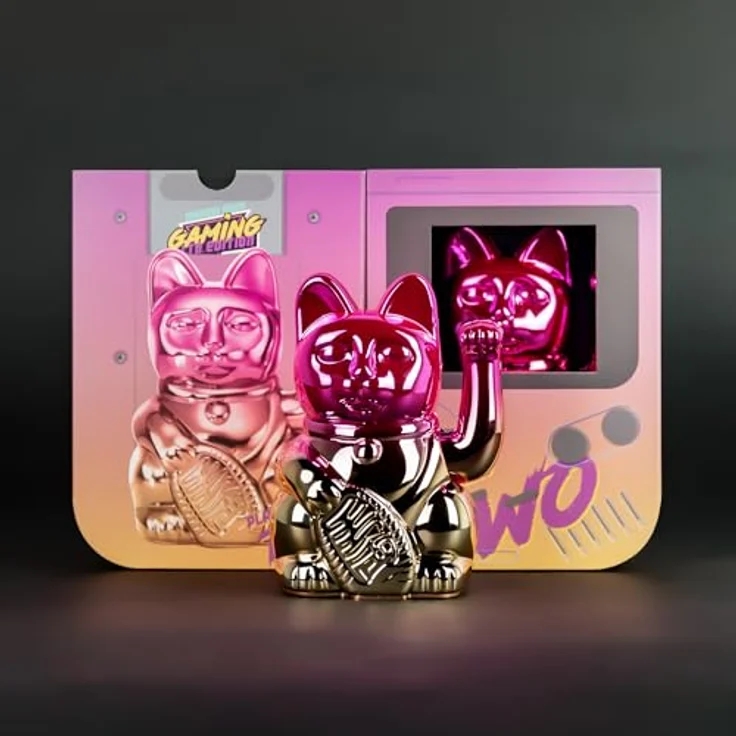 Donkey Winkekatze Player Two Lucky Cat Shiny Pink/Yellow – Bild 7
