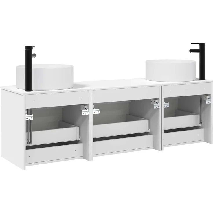 vidaXL Badezimmerschrank-Set 3 stk. Weiß 157 x 44,5 x 80 cm 3405777 – Bild 7