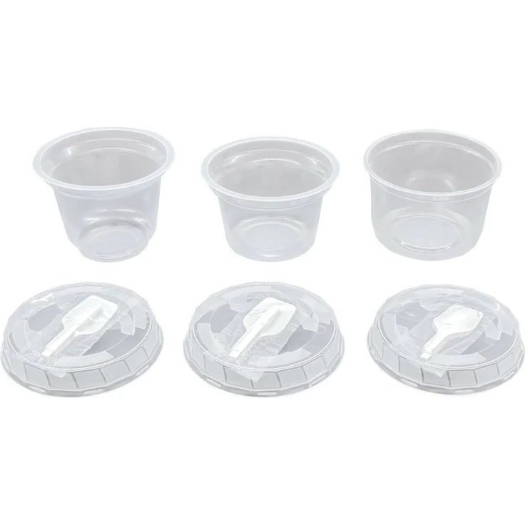KVOTA Dessertschale Feinkostbecher 50St Becher und Löffel zylindrischer Becher 250 ml, lebensmittelfreundlicher Kunststoff, (50xBecher, 3-tlg) – Bild 4