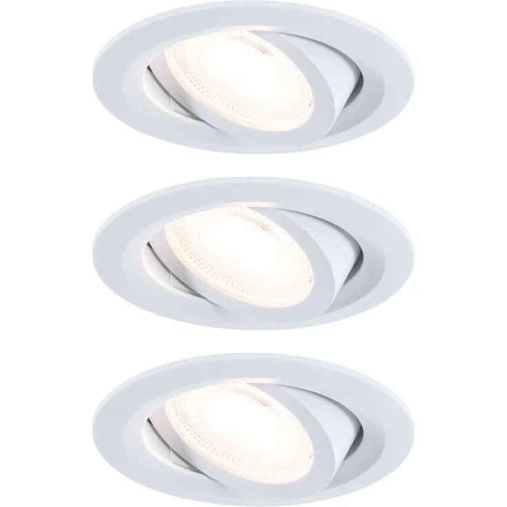 Paulmann LED-Einbauleuchte Fixed 3er Set 574 lm Ø 8,2 cm warmweiß weiß