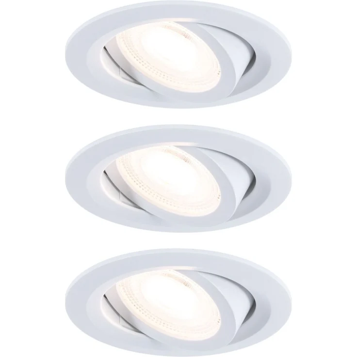 Paulmann LED-Einbauleuchte Fixed 3er Set 574 lm Ø 8,2 cm warmweiß weiß – Bild 1