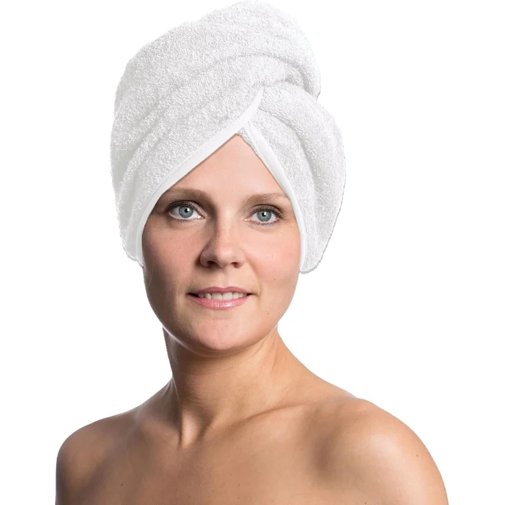 ZOLLNER Turban-Handtuch, Walkfrottier (1-St), 23 x 64 cm, 100% Baumwolle, mit Knopfverschluss – Bild 1