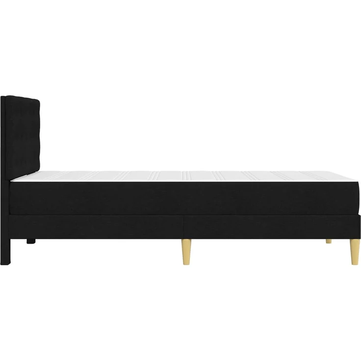 vidaXL Bettgestell mit Matratze mit Kopfteil Schwarz 90 x 190 cm Stoff 3415264 – Bild 7