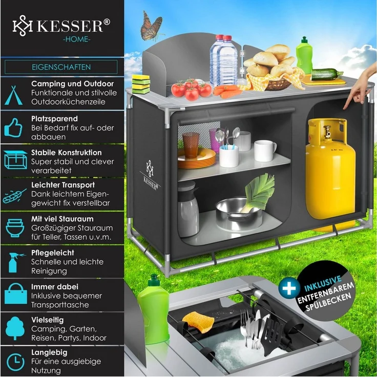 KESSER Campingschrank Campingschrank, Campingküche mit Aluminiumgestell – Bild 2