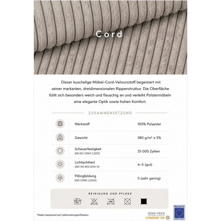 OTTO home Big-Sofa Soft&Cosy Pik XL, B: 246 cm, Mega Sofa in Cord, Lounge-Komfort mit edler Sitzsteppung, Federkern – Bild 4