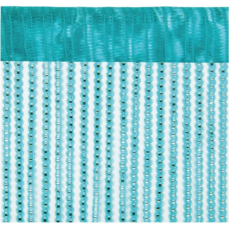 Arsvita Fadenvorhang Metallik-Optik mit Stangendurchzug, Türvorhang 140x250cm (Türkis) – Bild 4