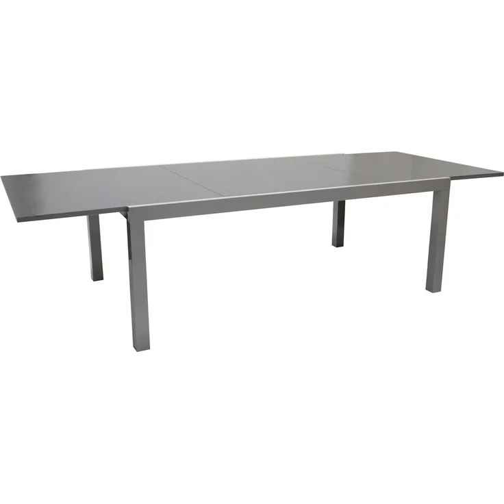 Ausziehtisch MARINA XXL, 200/300x110 cm, Aluminium + Glas grau
