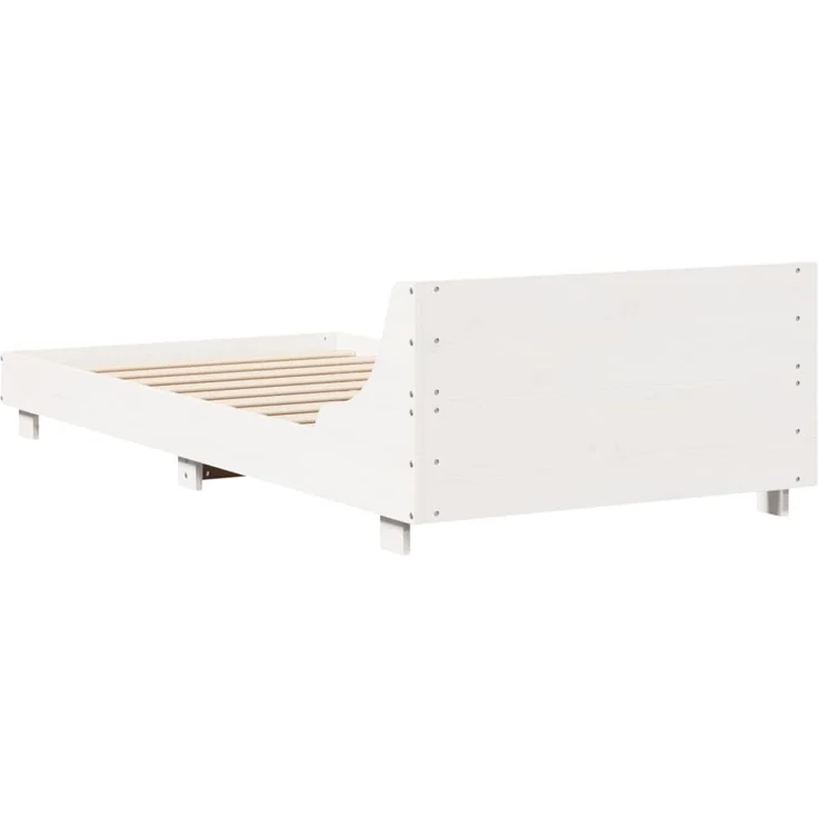 Einzelbetten, Betten für Erwachsene, Massivholzbett ohne Matratze Weiß 75x190 cm Kiefernholz de4993 – Bild 6