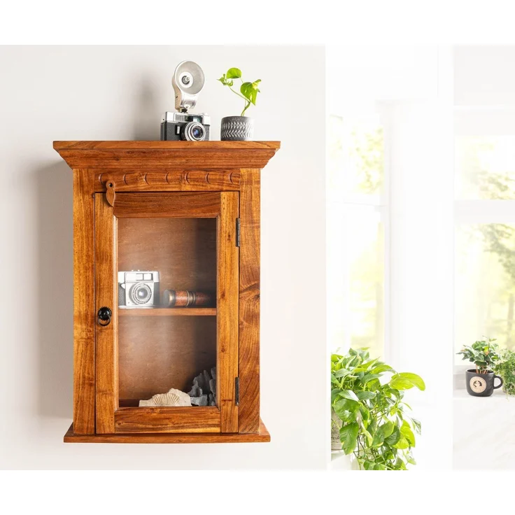 Hängevitrine Akazie 52x24x69 honig lackiert OXFORD #01002 – Bild 3