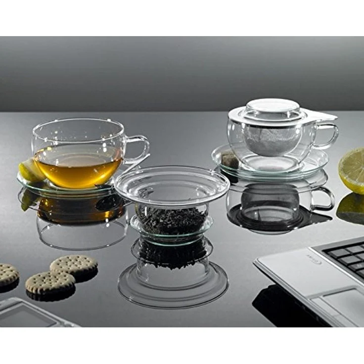 Trendglas Jena Teetasse Tea Time aus Glas mit Sieb und mit Deckel – Bild 4