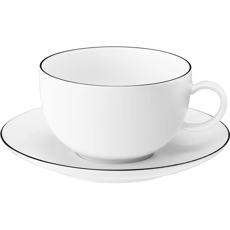 Seltmann Weiden Lido Black Line Milchkaffeetasse mit Untertasse 350 ml – Bild 1