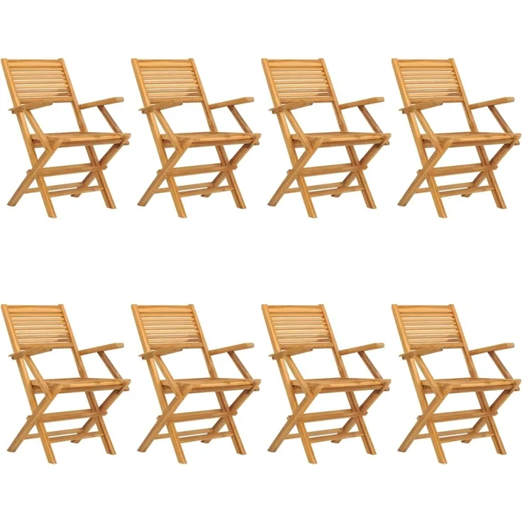 vidaXL Gartenstühle 8 Stk. Klappbar 55x62x90 cm Massivholz Teak 3155069