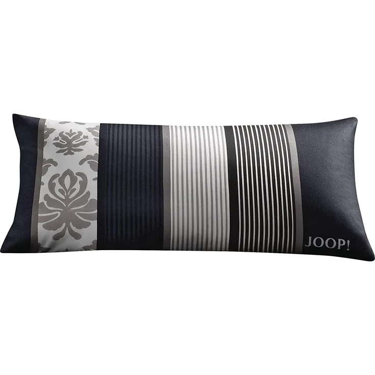 Joop! Kissenbezug Ornament Stripe Mako-Satin schwarz Größe 40x80 cm