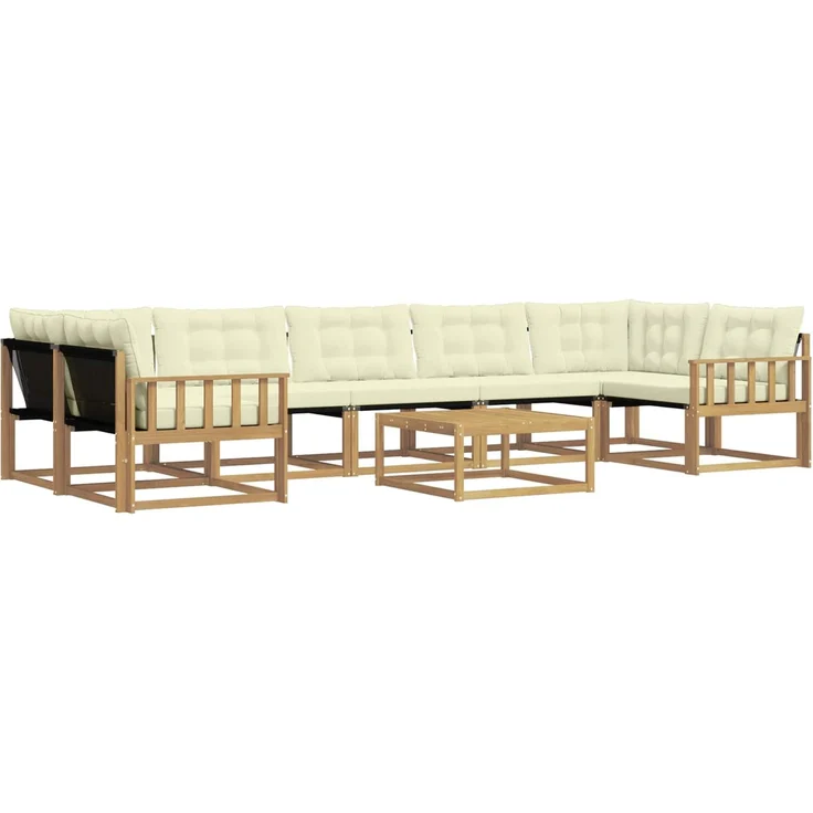 vidaXL Outdoor-Sofagarnitur 8 pcs Weiß und Creme 79 x 79 x 37 cm 3388512 – Bild 2