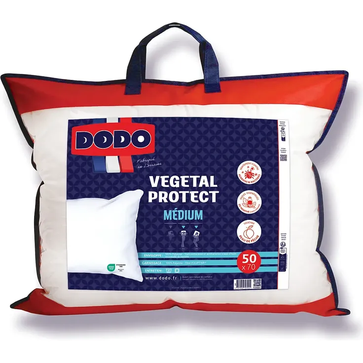 DODO - VEGETAL PROTECT Kopfkissen Stoff Weiß - B 50 cm x H 10 cm x L 70 cm