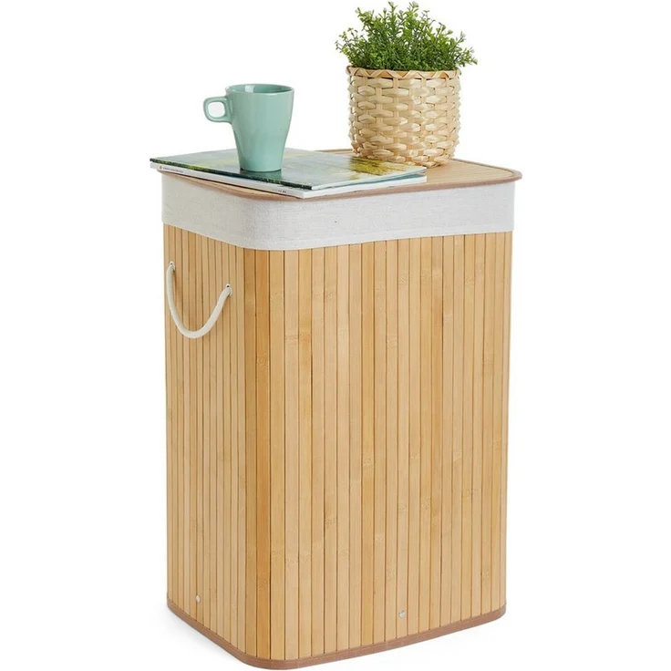 Mondeer Wäschekorb Wäschesammler aus Bambus, 72L, 40 x 30 x 60 cm – Bild 2