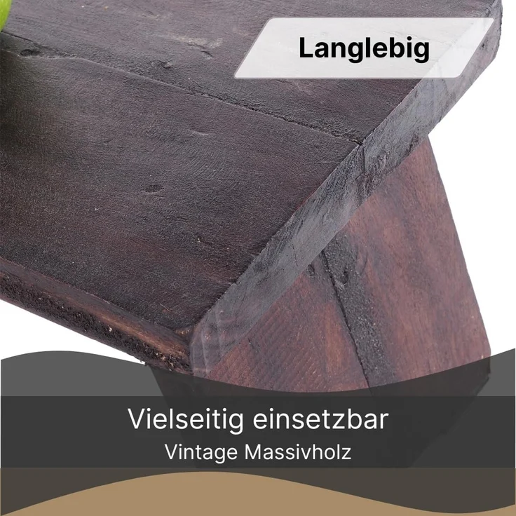 DESIGN DELIGHTS Hocker NOSTALGISCHER FUßHOCKER "SCHEMEL", Altholz massiv, Holzhocker, Farb – Bild 6