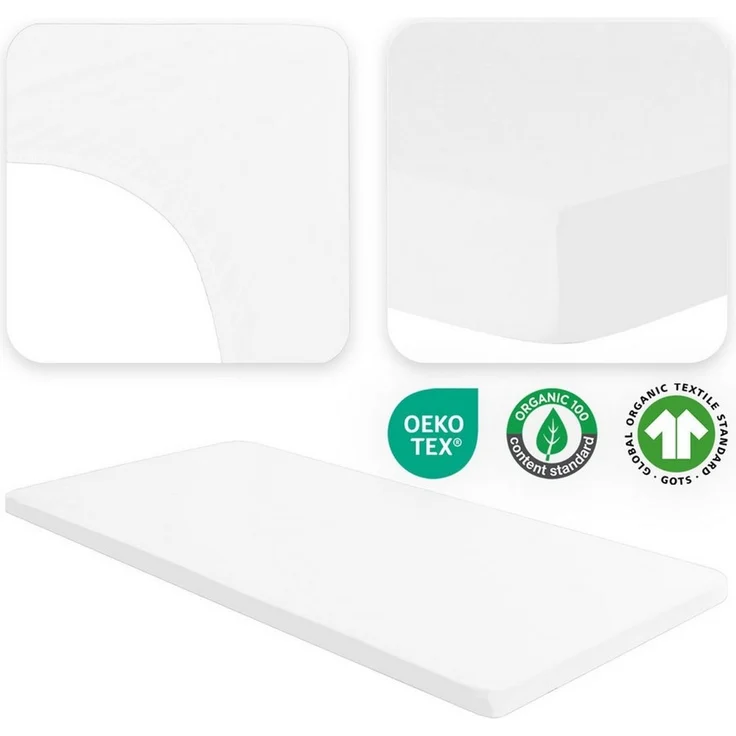 Jacobson Spannbettlaken BIO, Jersey Spannbetttuch, Bettlaken 160 g/m², 100% BIO-Baumwolle, Gummizug: rundum, GOTS zertifiziert – Bild 3