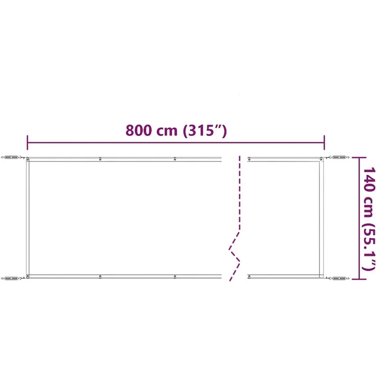 Senkrechtmarkise, Terrassenmarkise Terrakotta 140x800 cm Oxford-Gewebe – Bild 6