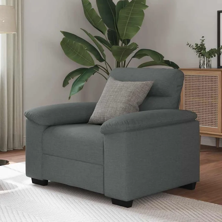 vidaXL Sessel Dunkelgrau 100x81x84 cm Stoff 4105288 – Bild 2