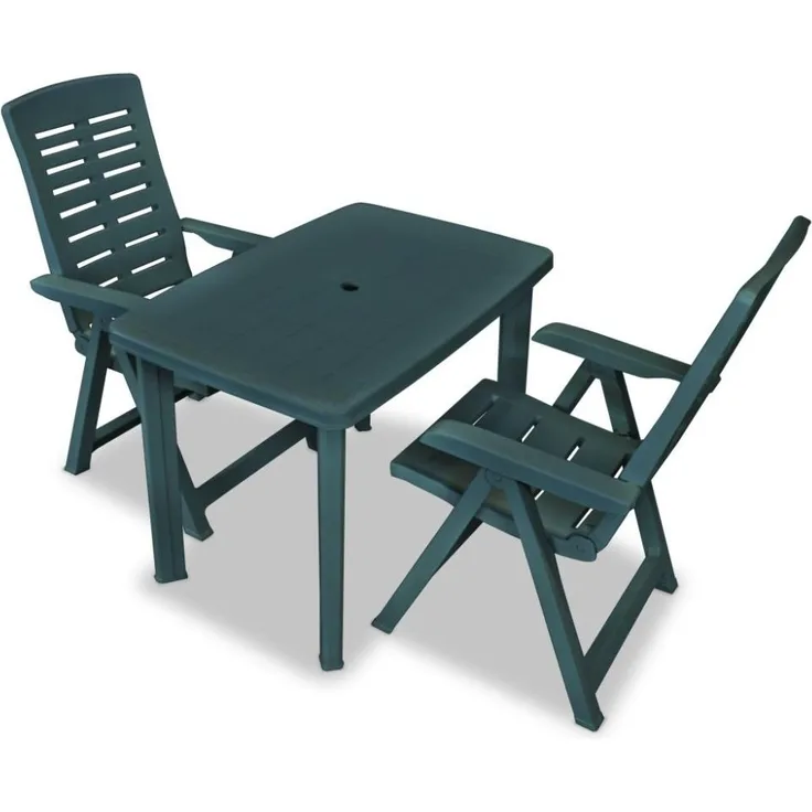 vidaXL 3-tlg. Bistro-Set Kunststoff Grün 275078
