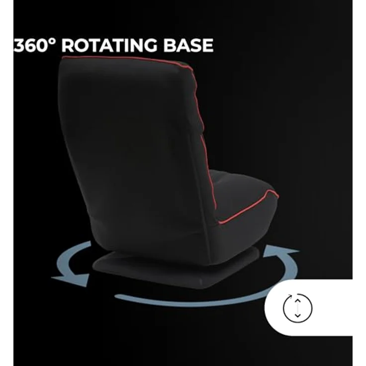 Mars Gaming MGC-Throne, Ergonomisches Gaming-Sofa, 360° Drehbare Basis, Verstellbare Rückenlehne und Kopfstütze, Hochdichter Schaumstoff, Vielseitiges Klappdesign, PC-Sofa Robuster Struktur, Rot – Bild 7