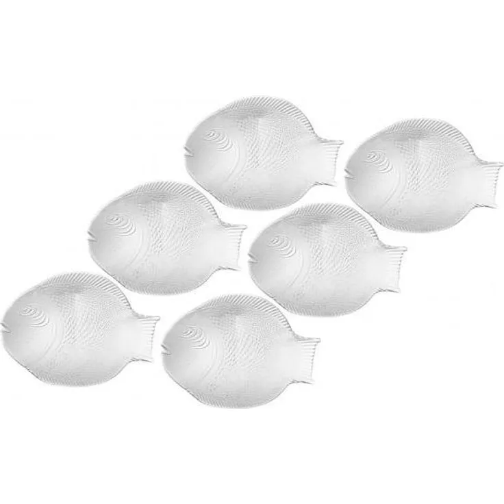 Fischteller Glas 35x20 cm - 6 Stück