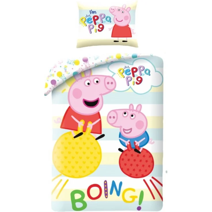 Peppa Pig Bettwäsche Set aus Baumwolle Bettdeckenbezug 140 × 200 cm mit 70 × 90 cm Kissenbezug – Bild 1