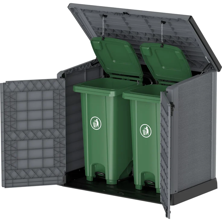 VCM Mülltonnenbox Duramax 921128 Grau 145 x 125 x 83 cm – Bild 1