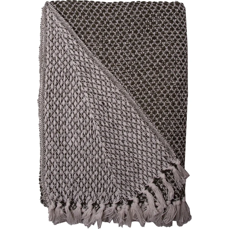 Decke Überwurf Netz 100% Baumwolle 130x180 cm Skandinavisch Oliv