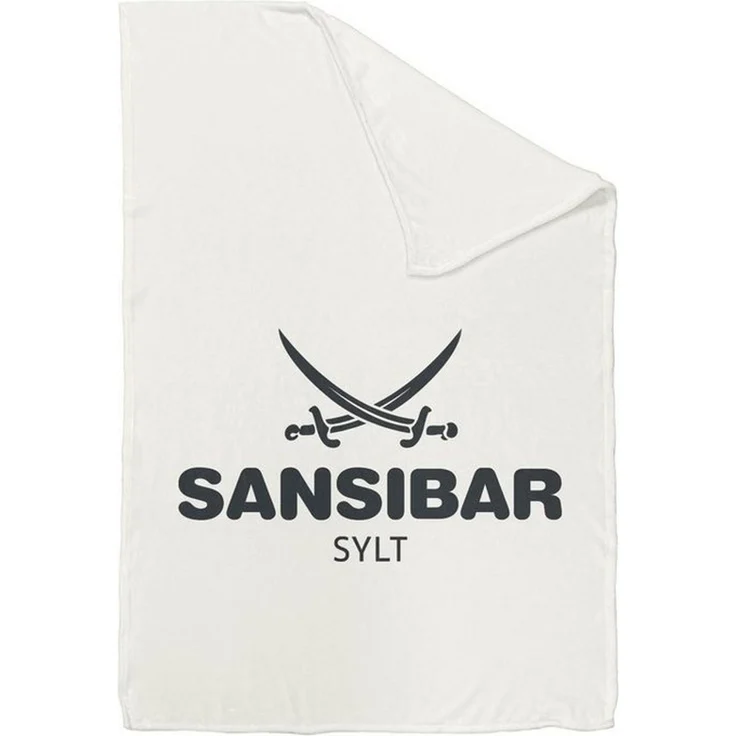 Sansibar 'Sylt' Wohndecke, Mikrofaser Fleece offwhite/anthrazit, 150 x 200 cm