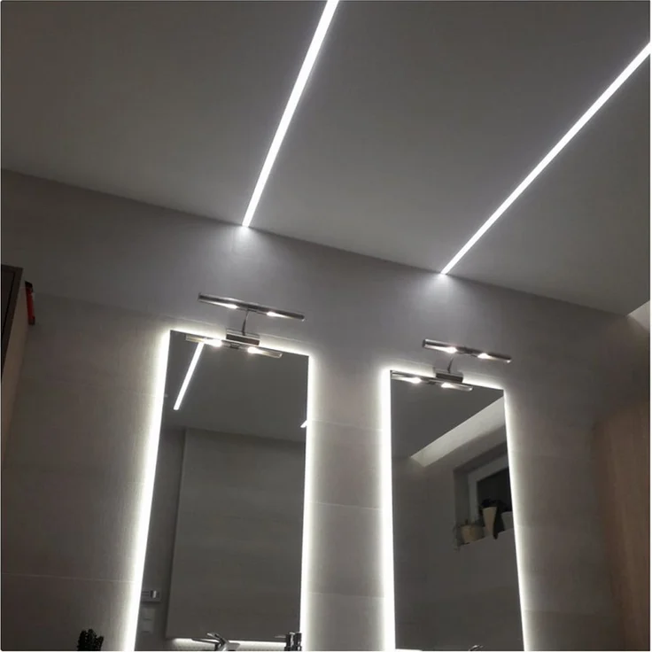 2 Meter Alu Profile Alu Schiene Profil mit Milchglas Abdeckung Kanal System für LED-Streifen Profil Q – Bild 3