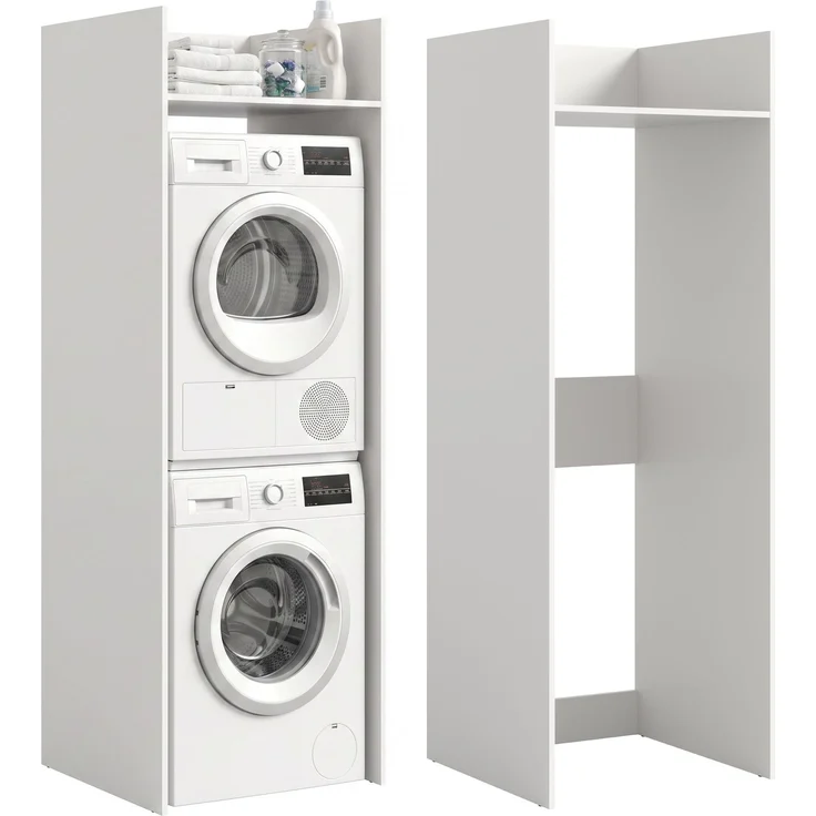 Waschmaschinenschrank (B/H/T: 66x195x62 cm) in weiß Nachbildung – Bild 1