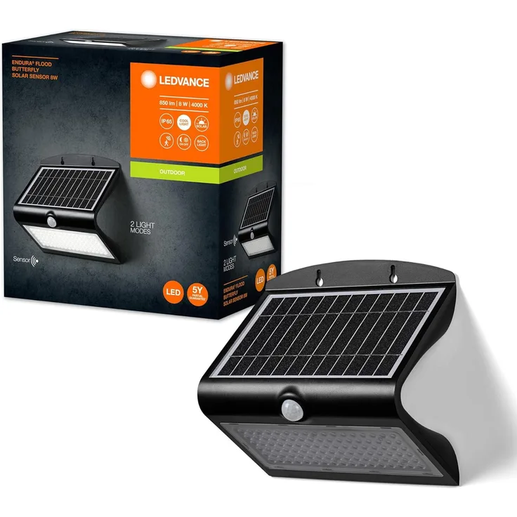 LEDVANCE ENDURA Flood Solar Schmetterling Solar Sensor 8W