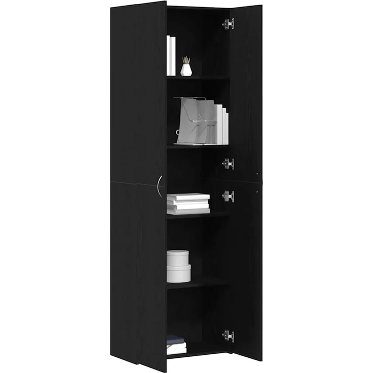 vidaXL Büroschrank Schwarz Eichen-Optik 60 x 32 x 190 cm Holzwerkstoff 3329298 – Bild 3