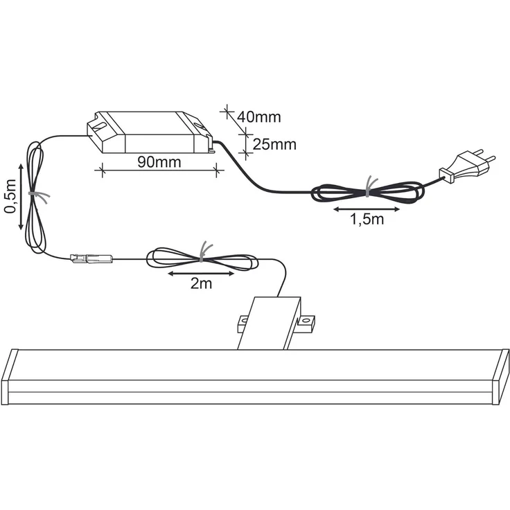 SEBSON Spiegelleuchte LED Spiegellampe Bad 40cm mit Touch Schalter & Stecker 8W 550lm 4000K, LED integriert, neutralweiß, Aufbauleuchte + Klemmleuchte, Touchfunktion, Netzstecker, IP44 – Bild 9