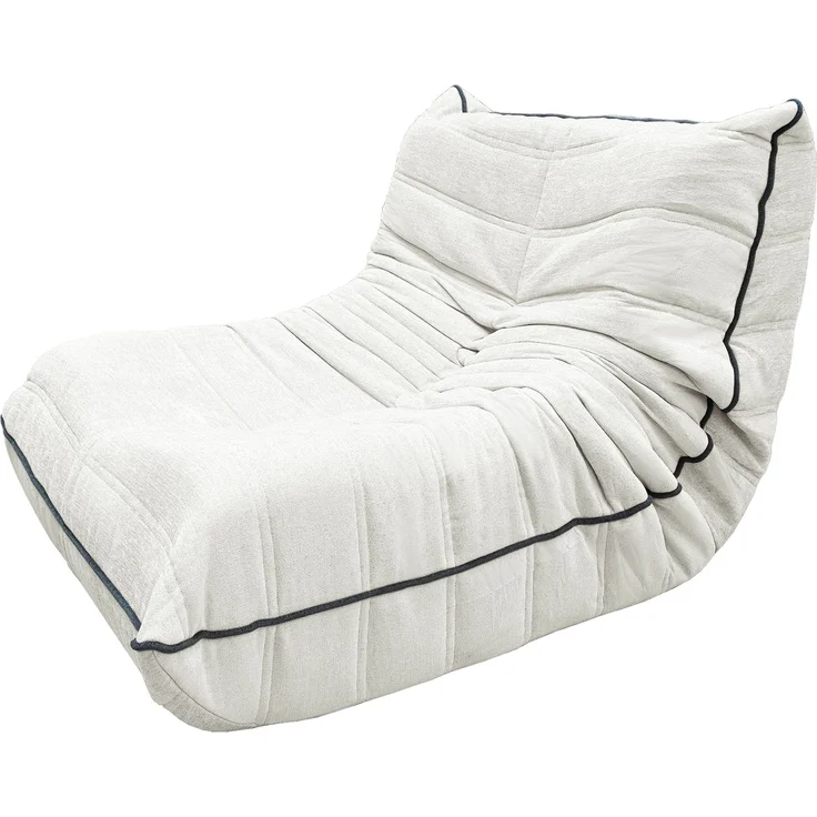 DESVIAE Sitzsack Raupenform Weiß aus Flanell – 85x28x28 cm – Rückenlehne – Bild 2