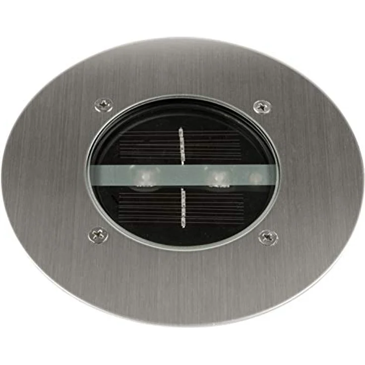 Solar LED Bodeneinbaustrahler CARLO für Außen, Edelstahl rund Ø14cm IP67 – Bild 12